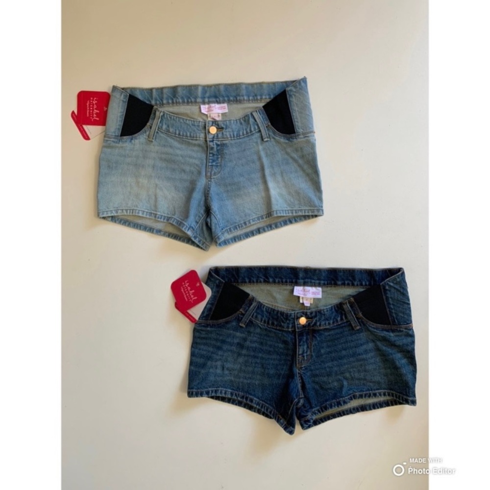 Isabel Maternity 2-Pairs of Jean Maternity Shorts Size 4